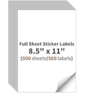 Full Sheet Sticker Labels, 8.5