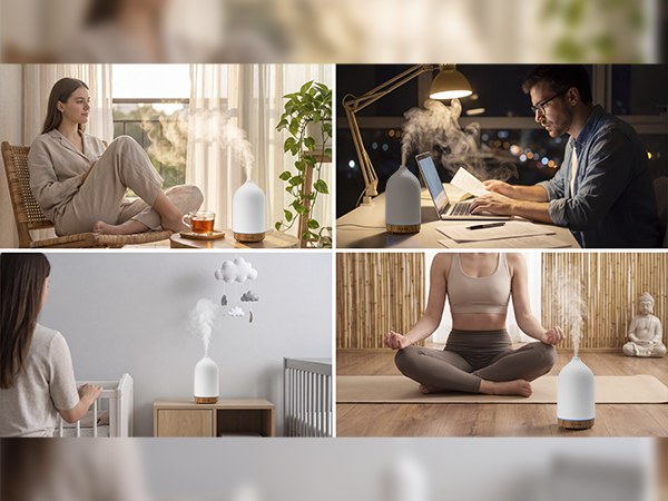 Gooamp 200ML Ceramic Essential Oil Diffuser
