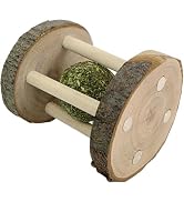 Tnyvm Hamster Rabbit Chew Toy Natural Wooden Play Toy, Wood Teeth Grinding Toy with Bell for Parr...