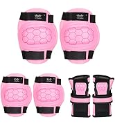 TXJ Sports Elbow and Knee Pads Kids with Wrist Guards Protective Gear for Skateboard Roller Skati...