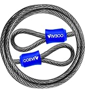 VIVBOO 1/2Inch Heavy-Duty Security Cable Lock with Loops 4FT/6FT/8FT/10FT Bike Lock Cable Steel C...