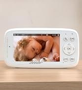 jeeber 1080P WiFi Baby Monitor with Camera and Audio, Pan-Tilt-Zoom Video Camera, 4'' IPS Screen,...