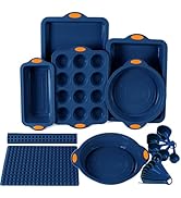 To encounter 8 in 1 Silicone Baking Set - 6 Silicone Molds - 2 Silicone Baking Mat, Nonstick Cook...