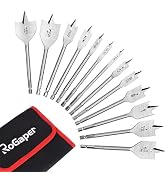 ROGAPER 13-Piece Spade Drill Bit Sets, Alloy Steel Paddle Flat Bit with Quick Change Shank, Flat ...