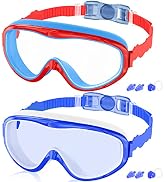 COOLOO Kids Swim Goggles for Age 3-15, 2 Pack Kids Goggles for Swimming with Nose Cover, No Leaki...