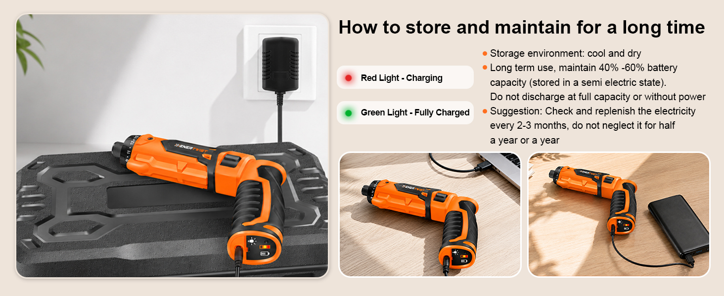 8V Cordless Electric Screwdriver Set with 1Hr Fast Rechargeable