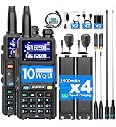 Baofeng Radio Ham Radio Handheld UV-5R Upgrade 5RM 10W (4PCS Batteries) Emergency Two Way Radio L...