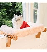 CHEERHOME PETS Cat Window Perch with Bolster Cat Window Bed for Large Cats Hammock for Window, Ad...