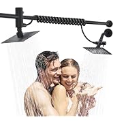 Voolan Dual Shower Head for Couples, High Pressure Rain Double Showerhead with Adjustable Slider,...