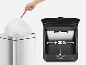 Bucket-free design provides more trash capacity