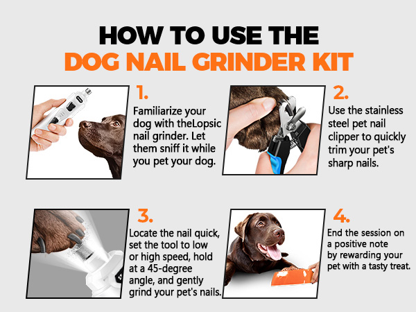 How to use the dog nail grinder