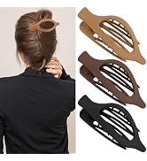 ATODEN Flat Hair Clips for Women - 3Pcs French Concord Large Claw Clips for Thin Thick Hair - Mat...