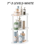 Sezanrpt 3 Tier Countertop Corner Organizer Shelf 7x7x15.7 Inch, White Countertop Acrylic Bathroo...