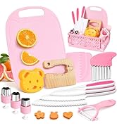 Suhctuptx Toddler Knife Set, Kids Knife Set for Real Cooking, Kid Safe Knives with Cutting Board ...