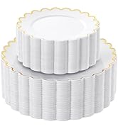 LIYH 100 Pcs White Plastic Plates - Heavy Duty White Disposable Plates for Party Include 50 10.25...