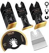 18 PCS Titanium Oscillating Tool Saw Blades with Stainless Steel Scraper and Semicircle Blades Ki...
