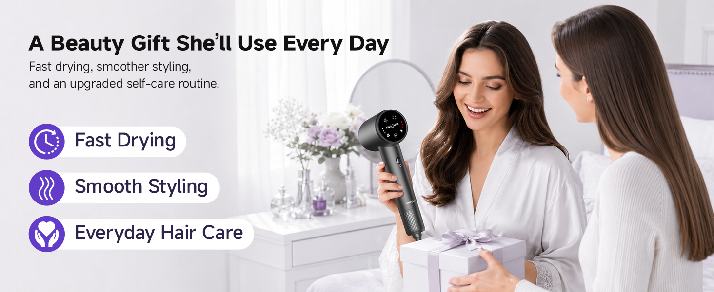 High-speed hair dryer gift for women with fast drying, smooth styling and everyday hair care