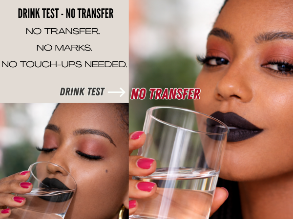 drink test - no transer. nor marks. no toucch ups needed