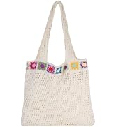 Sightor Crochet Tote Bag, Mesh Beach Bag Knit Summer Hobo Bag Vacation Boho Tote Bag for Women