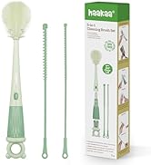 Haakaa 5-in-1 Cleaning Brush Set – Baby Bottle Brush & Bottle Brush Cleaner, Multi-Purpose 360° C...