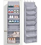 KIMBORA Over the Door Shoe Organizer, 7 Shelves Hanging Shoe Organizer Rack with Roomy Large Pock...