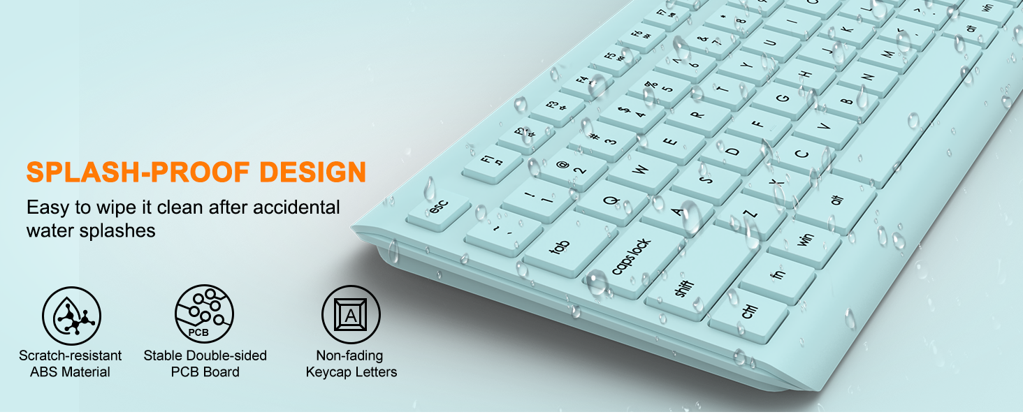 Wireless Keyboard and Mouse Combo Full Size Silent Ergonomic Keyboard Mouse Cordless Mouse Keyboard