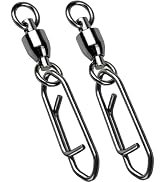 AMYSPORTS High Strength Snap Swivels Stainless Bearing Rolling Fishing Swivel Freshwater Snap Swi...