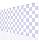 iLeadon Purple Checkered Mouse Pad Mat for Desk, Extended Desk Protector Mat with Smooth Lycra Su...