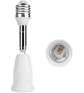 Light Socket Extender, 180° Bending & 360° Rotating Light Bulb Extension Socket, 4.5 inch Bulb Ba...