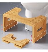 9 inch Squatting Potty for Adults Foldable, Portable Toilet Stool Squat Adult for Travel, Adjusta...