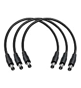 5.5mm x 2.1mm 12V DC Power Cable 3-Pack,DC5521 Male to Male Extension Cable 18AWG for CCTV Survei...