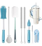8Pcs Water Bottle Cleaner Brush, Multipurpose Bottle Brush Cleaner Kit with Long Nylon Straw Brus...