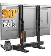 Perlegear Universal TV Stand Legs with Power Outlet for 37–90 Inch TVs | Holds 150 lbs, 40% Large...