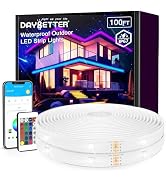 Outdoor LED Strip Lights Waterproof 100ft, IP67 Waterproof LED Light Strips with Remote, Music Sy...