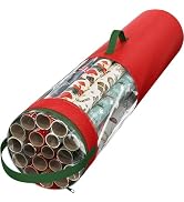 Simple Houseware 40 Inch Wrapping Paper Storage Bag, Fits 18 Rolls with 600D Oxford Fabric and Cl...