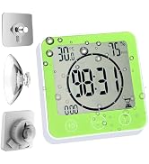 Waterproof Bathroom Wall Clock and Timer, Digital Water Resistant Hanging Timer for Shower, Large...