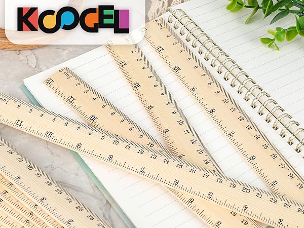 24PCS Wooden Rulers