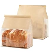 Ohuimrt 50 PCS Paper Bread Bags for Homemade Breads, 8.7 x 4.3 x 11 Inches Kraft Bakery Bags with...