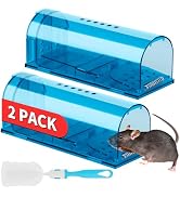 LULUCATCH Humane Mouse Traps 2 Pack, Live Mouse Traps, Catch Release Mouse Traps Indoor for Home,...