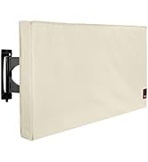 Outdoor Waterproof and Weatherproof TV Cover for 52 to 55 inch Outside Flat Screen TV - Beige Cov...