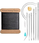 KAQRHFT Repair Sewing Kit, Upholstery Needle with 32 Yard Waxed Thread and 8 Pcs Heavy Duty Leath...