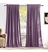 NICETOWN Lavender Purple Velvet Curtains 84 inches Long for Office Studio Office Infant, Thick an...