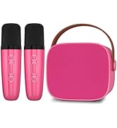 IROO Mini Karaoke Machine with 2 Wireless Microphone,Portable Bluetooth Speaker for Kids and Adul...