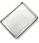 VCREATC Small Stainless Steel Tray, 8x6 Inches Silver Metal Rectangular Tray for Bathroom Vanity ...