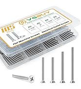 VGBUY 105Pcs Extra Long Outlet Screws Machine Electrical Screws Kit,#6-32#8-32 Phillips Flat Head...