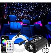 AKEPO Mini Size 6W Twinkle RGBW APP Fiber Optic Lights, Music Activated 150pcs 0.03in 6.5ft/2m Op...