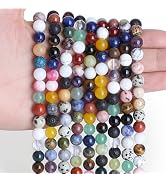 XIANNVXI Multicolor Beads 8mm Crystal Beads 100PCS Natural Stone Beads Round Loose Gemstone Beads...