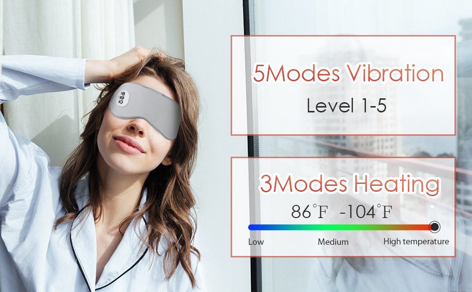 Wireless Heated Eye Massager with Cooling Eye Pad