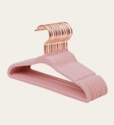 ManGotree Baby Velvet Hangers with 360° Swivel Rose Gold Hook, 11" Non-Slip Toddler Hanger, Ultra...