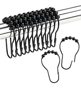 Ansxiy Shower Curtain Hooks Rings, Rustproof Metal Shower Curtain Rings for Bathroom Shower Rods ...